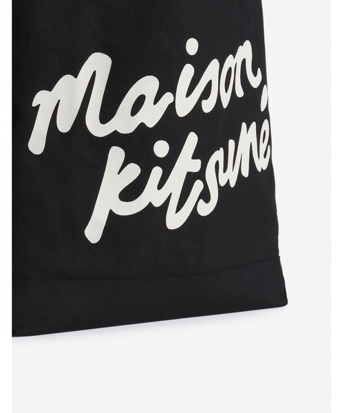 Maison Kitsune（メゾンキツネ）の「MAISON KITSUNE HANDWRITING TOTE（トートバッグ・メンズ・ブラック/キナリ/ネイビー・U）」の12枚目の写真