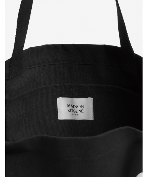Maison Kitsune（メゾンキツネ）の「MAISON KITSUNE HANDWRITING TOTE（トートバッグ・メンズ・ブラック/キナリ/ネイビー・U）」の13枚目の写真