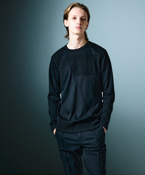 5351 POUR LES HOMMES(ゴーサンゴーイチプールオム)の「【25AW】コンビネーション 長袖Tシャツ(Tシャツ/カットソー・メンズ・ブラック/ホワイト/チャコールグレー・44/46/48/50)」の1枚目の写真