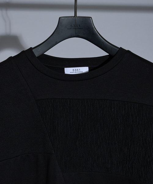 5351 POUR LES HOMMES(ゴーサンゴーイチプールオム)の「【25AW】コンビネーション 長袖Tシャツ(Tシャツ/カットソー・メンズ・ブラック/ホワイト/チャコールグレー・44/46/48/50)」の7枚目の写真