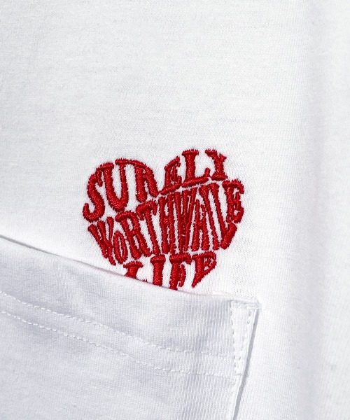Candlestick(キャンドルスティック)の「袖も映える レトロ ハート 刺繍 ヘビーウェイト ポケット ロンT(Tシャツ/カットソー・レディース・ホワイト系/ホワイト系1/ブラック系/ブラック系1・LL/M/L)」の15枚目の写真
