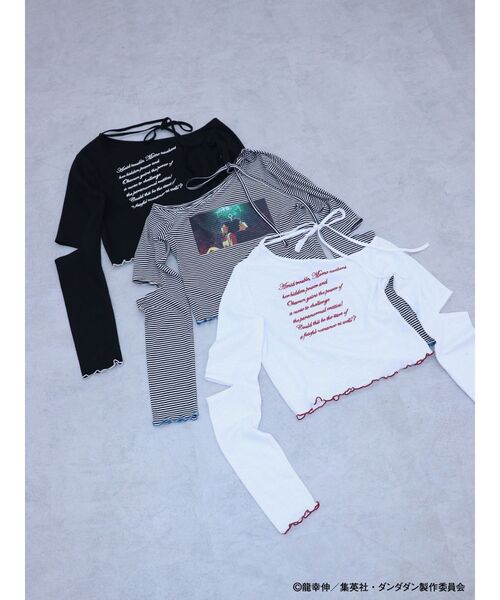 jouetie(ジュエティ)の「【TVアニメ『ダンダダン』・jouetie】フィットオフショルトップス(Tシャツ/カットソー・レディース・その他1/オフホワイト/ブラック・MEDIUM)」の13枚目の写真