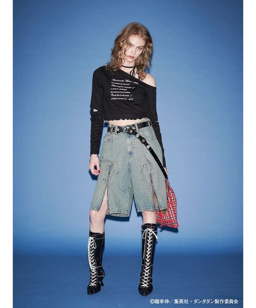 jouetie(ジュエティ)の「【TVアニメ『ダンダダン』・jouetie】フィットオフショルトップス(Tシャツ/カットソー・レディース・その他1/オフホワイト/ブラック・MEDIUM)」の18枚目の写真