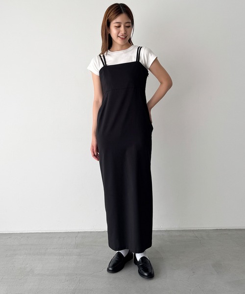 CANAL JEAN（キャナルジーン）の「ダブルストラップキャミワンピース（ワンピース・レディース・ブラック・マルチサイズ）」の9枚目の写真