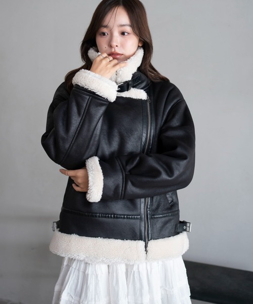 SCHOTT x CRIMIE　コラボ　ムートンボア コート　Lサイズ me+em select（ミームセレクト） ムートンコート ボアコート 「 2size