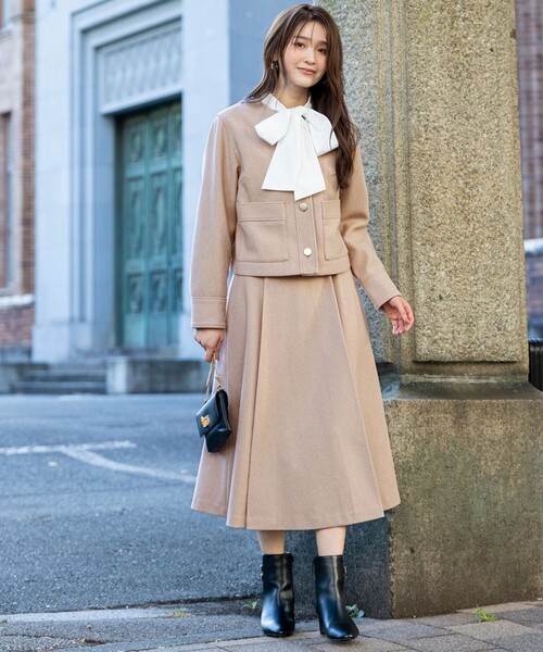 セール】【2SET】ジャケット × フレアスカート セット(セットアップ セール】【2SET】ジャケット × フレアスカート セット(セットアップ