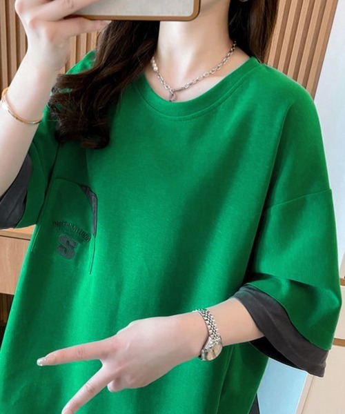 Miniministore(ミニミニストア)の「オーバーサイズTシャツチュニックtシャツ(Tシャツ/カットソー・レディース・ブラック/グリーン/ホワイト・FREE)」の18枚目の写真
