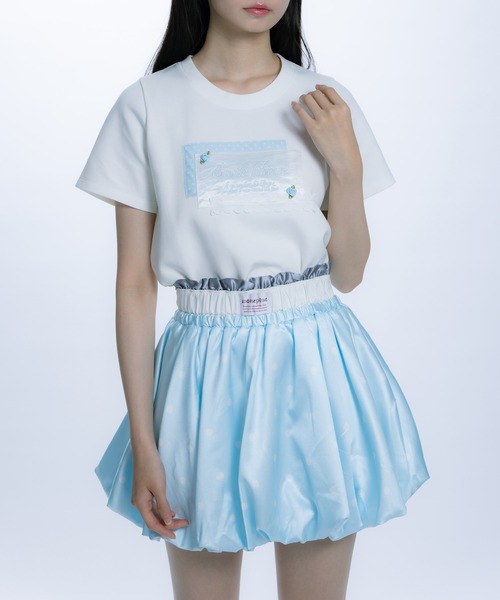 monepine(モネピネ)の「collage embroidery Tee/コラージュ刺繍T(Tシャツ/カットソー・レディース・ライトグリーン/ライトブルー・1/2)」の13枚目の写真