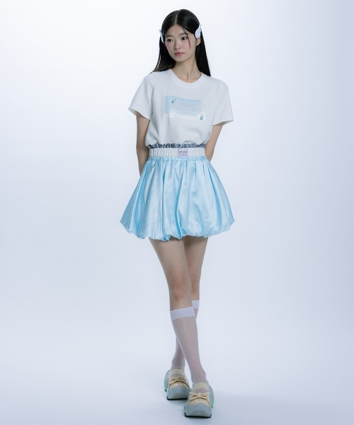 monepine(モネピネ)の「collage embroidery Tee/コラージュ刺繍T(Tシャツ/カットソー・レディース・ライトグリーン/ライトブルー・1/2)」の17枚目の写真