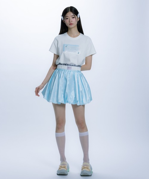 monepine(モネピネ)の「collage embroidery Tee/コラージュ刺繍T(Tシャツ/カットソー・レディース・ライトグリーン/ライトブルー・1/2)」の18枚目の写真