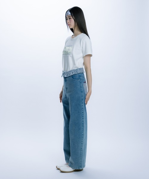 monepine(モネピネ)の「collage embroidery Tee/コラージュ刺繍T(Tシャツ/カットソー・レディース・ライトグリーン/ライトブルー・1/2)」の22枚目の写真