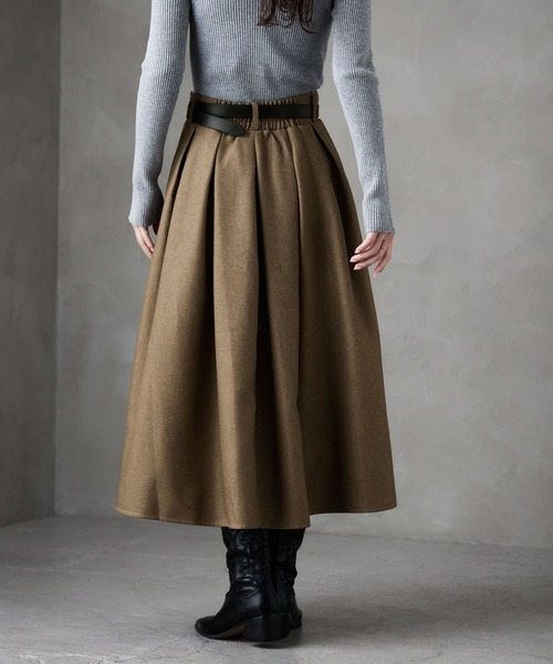 etoll.（エトル）の「ヘザーツイルタックスカート（スカート・レディース・チャコール/ブラック/ベージュ・FREE）」の19枚目の写真
