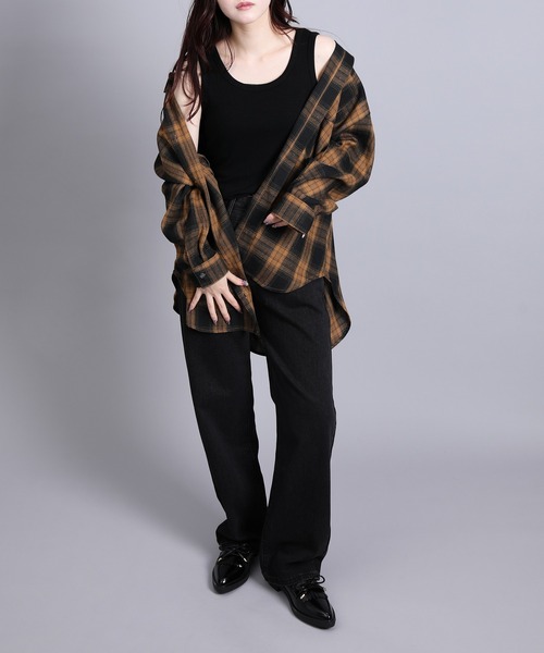 aimoha(アイモハ)の「チェック・ストライプオーバーシャツ(シャツ/ブラウス・レディース・グレー系その他3/ブラウン系その他3/ベージュ系その他2/ホワイト系その他/ブラック系その他3/ブラウン系その他2/ブラック系その他2/ブラウン系その他・FREE)」の17枚目の写真