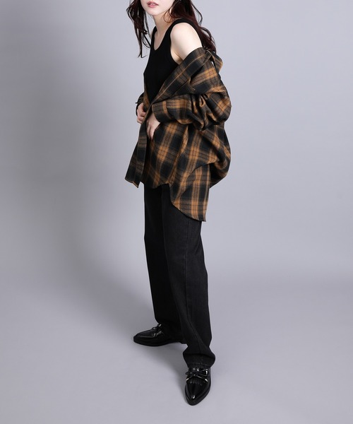 aimoha(アイモハ)の「チェック・ストライプオーバーシャツ(シャツ/ブラウス・レディース・グレー系その他3/ブラウン系その他3/ベージュ系その他2/ホワイト系その他/ブラック系その他3/ブラウン系その他2/ブラック系その他2/ブラウン系その他・FREE)」の18枚目の写真