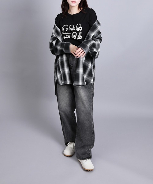 aimoha(アイモハ)の「チェック・ストライプオーバーシャツ(シャツ/ブラウス・レディース・グレー系その他3/ブラウン系その他3/ベージュ系その他2/ホワイト系その他/ブラック系その他3/ブラウン系その他2/ブラック系その他2/ブラウン系その他・FREE)」の9枚目の写真