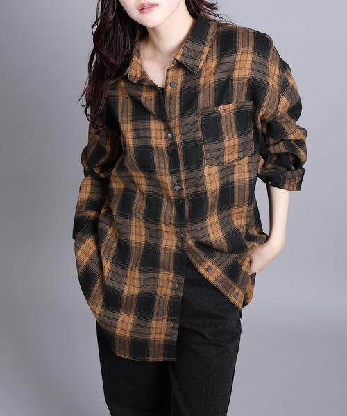 aimoha(アイモハ)の「チェック・ストライプオーバーシャツ(シャツ/ブラウス・レディース・グレー系その他3/ブラウン系その他3/ベージュ系その他2/ホワイト系その他/ブラック系その他3/ブラウン系その他2/ブラック系その他2/ブラウン系その他・FREE)」の21枚目の写真