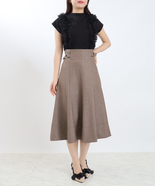 ASTORIA ODIER（アストリアオディール）の「サイドバックルフレアスカート（サイズ調整可能）（スカート・レディース・ブラウン/ブラック/グレー・SMALL/MEDIUM/LARGE）」の20枚目の写真