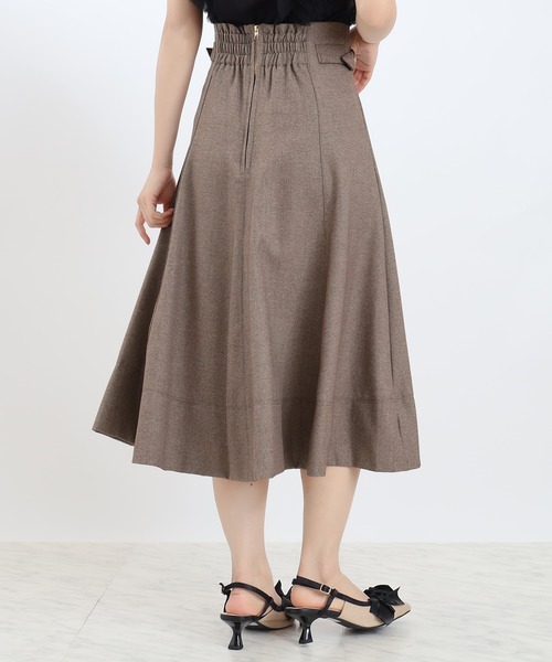 ASTORIA ODIER（アストリアオディール）の「サイドバックルフレアスカート（サイズ調整可能）（スカート・レディース・ブラウン/ブラック/グレー・SMALL/MEDIUM/LARGE）」の19枚目の写真