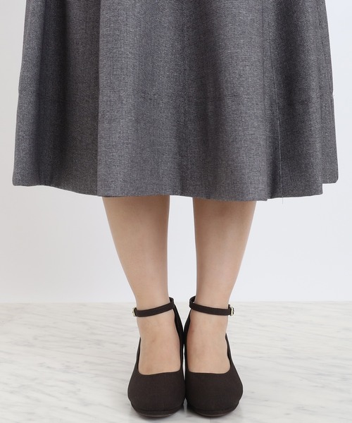 ASTORIA ODIER（アストリアオディール）の「サイドバックルフレアスカート（サイズ調整可能）（スカート・レディース・ブラウン/ブラック/グレー・SMALL/MEDIUM/LARGE）」の12枚目の写真