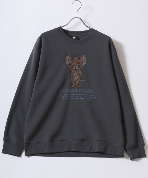 Tom＆Jerry（トムアンドジェリー）の「Tom and Jerry/トムとジェリー  オーバーサイズ 裏起毛 フロッキー/サテン /ステッチ/サガラ刺繍 スウェットトレーナー レディース メンズ（スウェット・レディース・ブラック系その他/ホワイト/ホワイト系その他/スミクロ/ブラック系その他2・M/L/LL）」の12枚目の写真