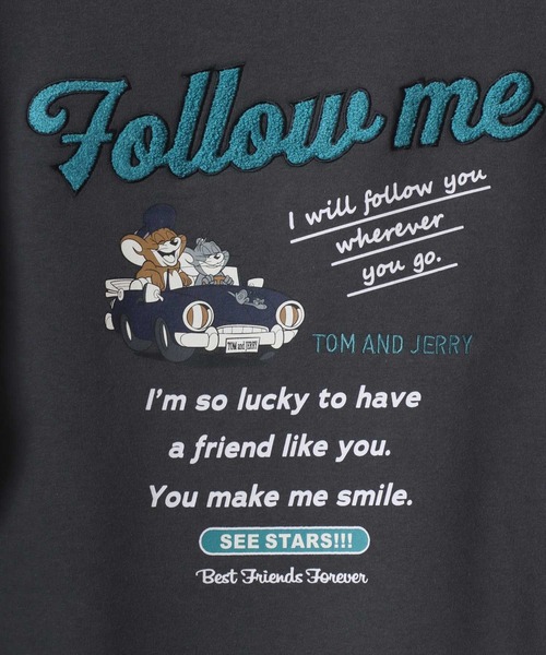 Tom＆Jerry（トムアンドジェリー）の「Tom and Jerry/トムとジェリー  オーバーサイズ 裏起毛 フロッキー/サテン /ステッチ/サガラ刺繍 スウェットトレーナー レディース メンズ（スウェット・レディース・ブラック系その他/ホワイト/ホワイト系その他/スミクロ/ブラック系その他2・M/L/LL）」の22枚目の写真