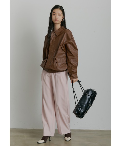 SEN TOKYO(セントーキョー)の「ビッグシルエットレザーブルゾン(ブルゾン・レディース・ブラック/ブラウン・LARGE/MEDIUM)」の10枚目の写真