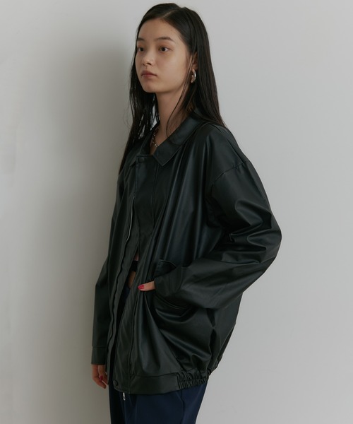 SEN TOKYO(セントーキョー)の「ビッグシルエットレザーブルゾン(ブルゾン・レディース・ブラック/ブラウン・LARGE/MEDIUM)」の6枚目の写真