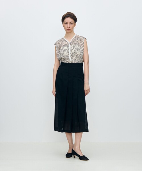 セール】クリアーボイル アシンメトリープリーツスカート（スカート