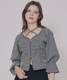 REDYAZEL（レディアゼル）の「フロントZIPクロスギャザーブラウス（シャツ/ブラウス）」