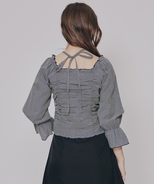 REDYAZEL(レディアゼル)の「フロントZIPクロスギャザーブラウス(シャツ/ブラウス・レディース・ブラック/オフホワイト/ブルー系その他・FREE)」の20枚目の写真