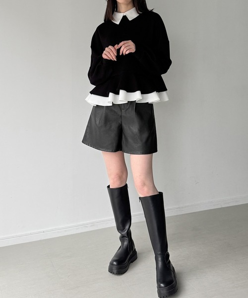 JUNOAH(ジュノア)の「フリルレイヤードスウェット(スウェット・レディース・杢グレー/ブラック/ブラウン/ネイビー/グレー系その他・LARGE/MEDIUM/SMALL/X-LARGE)」の11枚目の写真