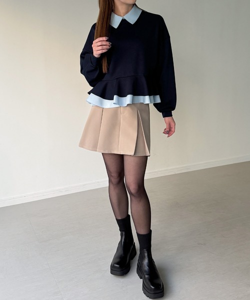 JUNOAH(ジュノア)の「フリルレイヤードスウェット(スウェット・レディース・杢グレー/ブラック/ブラウン/ネイビー/グレー系その他・LARGE/MEDIUM/SMALL/X-LARGE)」の22枚目の写真