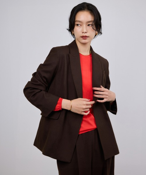 ロペ（ROPE’）/ウールフランネルセミダブルジャケット/セットアップ対応 セール】ウールフランネルセミダブルジャケット/セットアップ対応