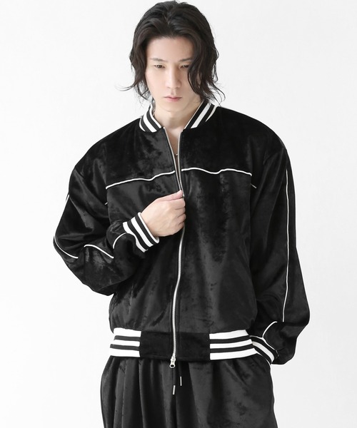 minsobi（ミンソビ）の「ベロアダブルジップトラックジャケット 