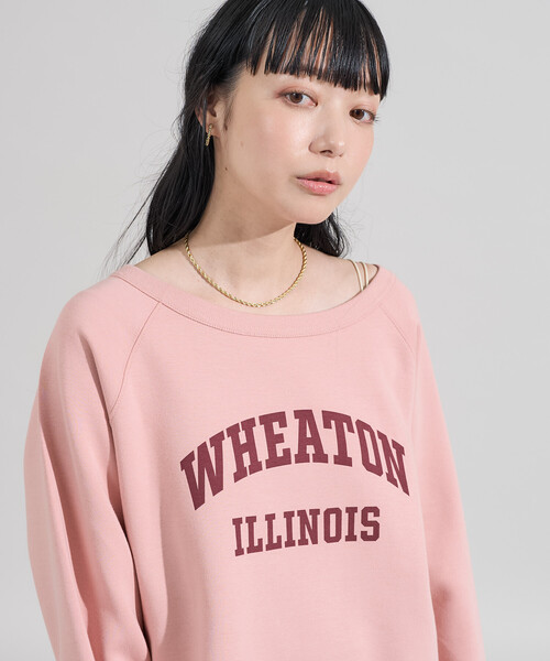 FREAK'S STORE（フリークスストア）の「2WAY ポンチロゴスウェット/ワンショルダートップス（スウェット・レディース・チャコールグレー/ライトグレー/ピンク/キャメル・ﾌﾘ-）」の4枚目の写真