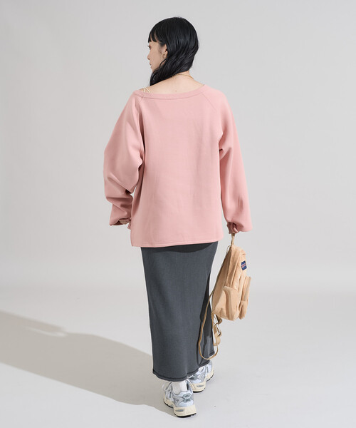 FREAK'S STORE（フリークスストア）の「2WAY ポンチロゴスウェット/ワンショルダートップス（スウェット・レディース・チャコールグレー/ライトグレー/ピンク/キャメル・ﾌﾘ-）」の20枚目の写真