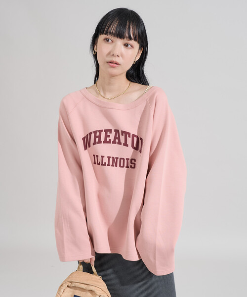 FREAK'S STORE（フリークスストア）の「2WAY ポンチロゴスウェット/ワンショルダートップス（スウェット・レディース・チャコールグレー/ライトグレー/ピンク/キャメル・ﾌﾘ-）」の18枚目の写真