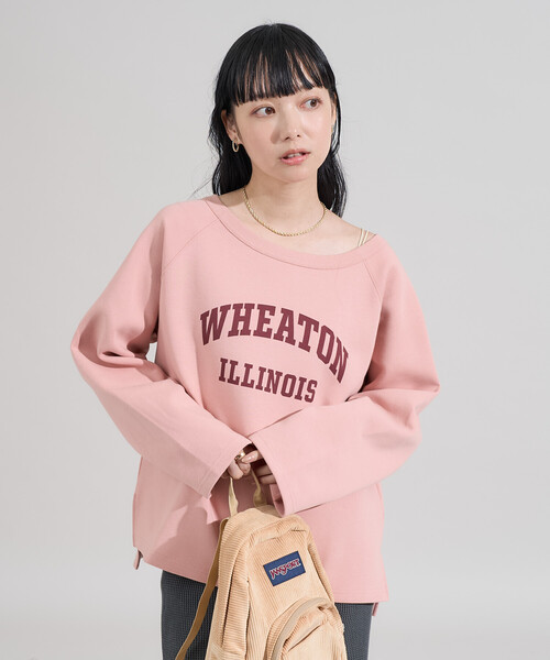 FREAK'S STORE（フリークスストア）の「2WAY ポンチロゴスウェット/ワンショルダートップス（スウェット・レディース・チャコールグレー/ライトグレー/ピンク/キャメル・ﾌﾘ-）」の14枚目の写真