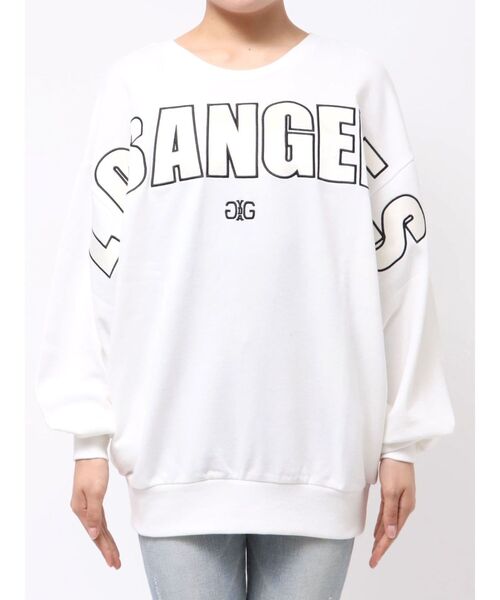 GYDA（ジェイダ）の「【ZOZO限定】サテン×刺繍の組み合わせロゴがかわいい！LOS ANGELES 2WAYスウェットトップス（スウェット・レディース・オフホワイト/ブラック/グリーン/ネイビー/グレー・FREE）」の7枚目の写真