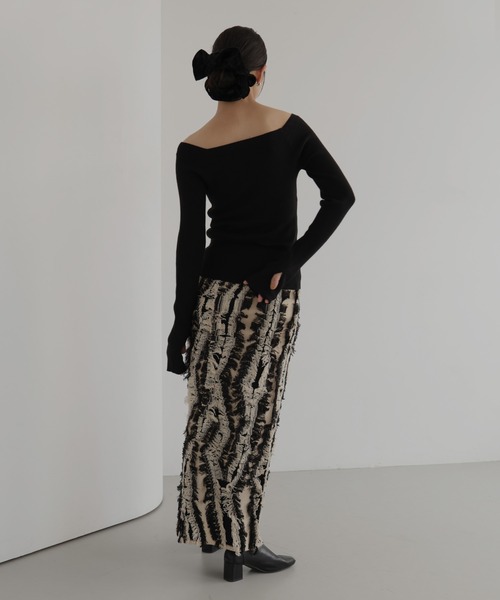 hellam(へラム)の「MIXフリンジタイトスカート(スカート・レディース・ブラウン/ブラック/ブラックミックス・FREE)」の18枚目の写真