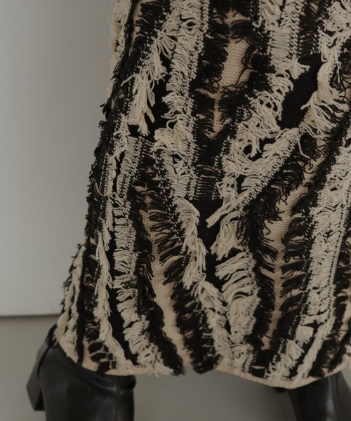 hellam(へラム)の「MIXフリンジタイトスカート(スカート・レディース・ブラウン/ブラック/ブラックミックス・FREE)」の8枚目の写真