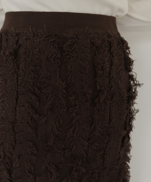 hellam(へラム)の「MIXフリンジタイトスカート(スカート・レディース・ブラウン/ブラック/ブラックミックス・FREE)」の11枚目の写真