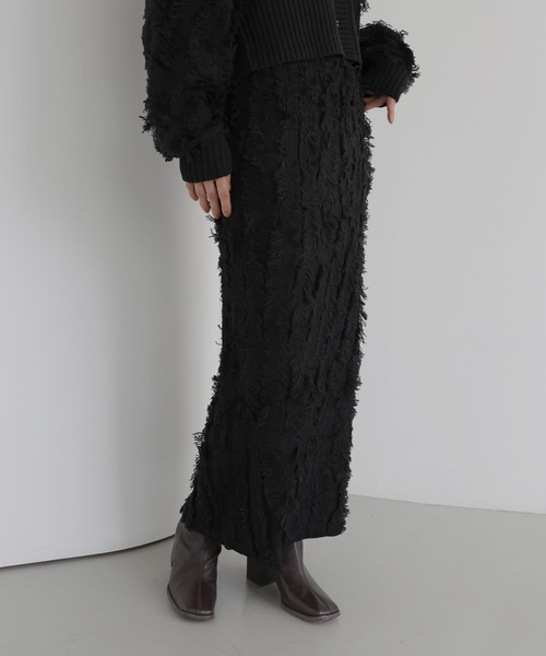 hellam(へラム)の「MIXフリンジタイトスカート(スカート・レディース・ブラウン/ブラック/ブラックミックス・FREE)」の15枚目の写真