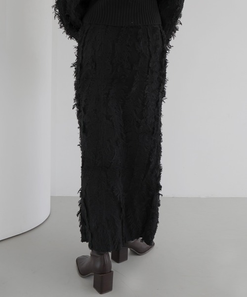 hellam(へラム)の「MIXフリンジタイトスカート(スカート・レディース・ブラウン/ブラック/ブラックミックス・FREE)」の12枚目の写真