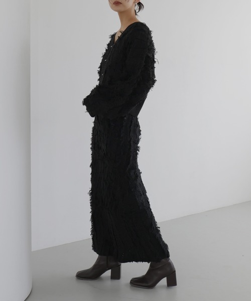 hellam(へラム)の「MIXフリンジタイトスカート(スカート・レディース・ブラウン/ブラック/ブラックミックス・FREE)」の22枚目の写真