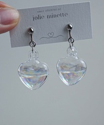 jolie minette/お水入り オーロラ ガラス イヤリング/アレルギー対応