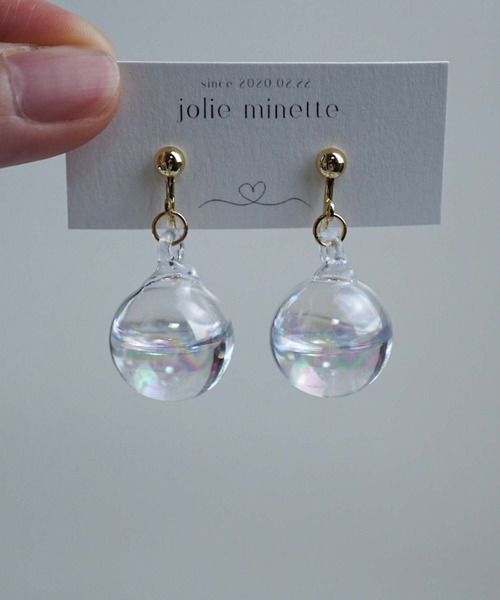 CERCA(チェルカ)の「jolie minette/お水入り オーロラ ガラス イヤリング/アレルギー対応(イヤリング・レディース・ゴールド系その他/シルバー系その他/ゴールド系1/シルバー系1・FREE)」の3枚目の写真