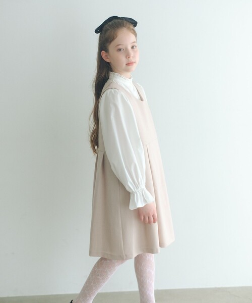 green label relaxing（グリーンレーベルリラクシング）の「ボレロ + ジャンパースカート セット / キッズ 140cm-160cm（スーツセット・キッズ・グレー/ベージュ・160cm/150cm/140cm）」の8枚目の写真