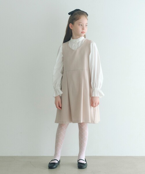 green label relaxing（グリーンレーベルリラクシング）の「ボレロ + ジャンパースカート セット / キッズ 140cm-160cm（スーツセット・キッズ・グレー/ベージュ・160cm/150cm/140cm）」の9枚目の写真