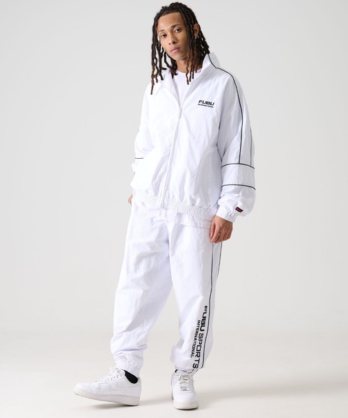 FUBU（ フブ）の「FUBU フブ ブランド ロゴ 刺繍 ウエストゴム サイドライン ナイロン トラックパンツ（その他パンツ・メンズ・ブラック/ホワイト/チャコール・XXL/XL/L/M）」の7枚目の写真
